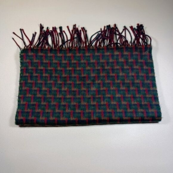 Christian Dior Monsieur womens red an green plaid Cashmaire acrylic scarf 14x68 - Picture 1 of 2